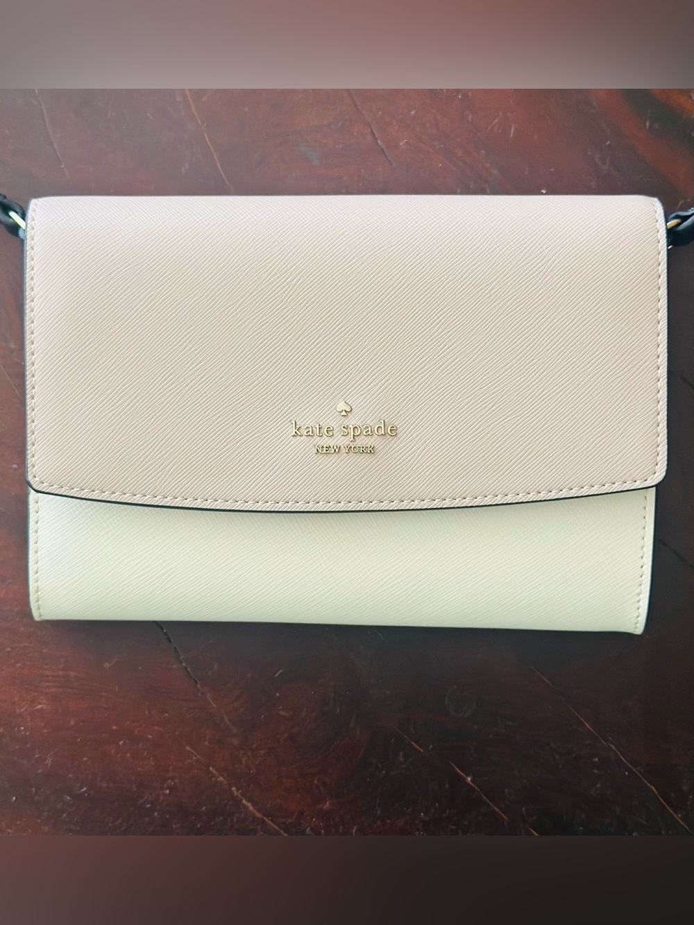 kate spade Two-Tone Cream and Pale Pink Crossbody Wallet Purse